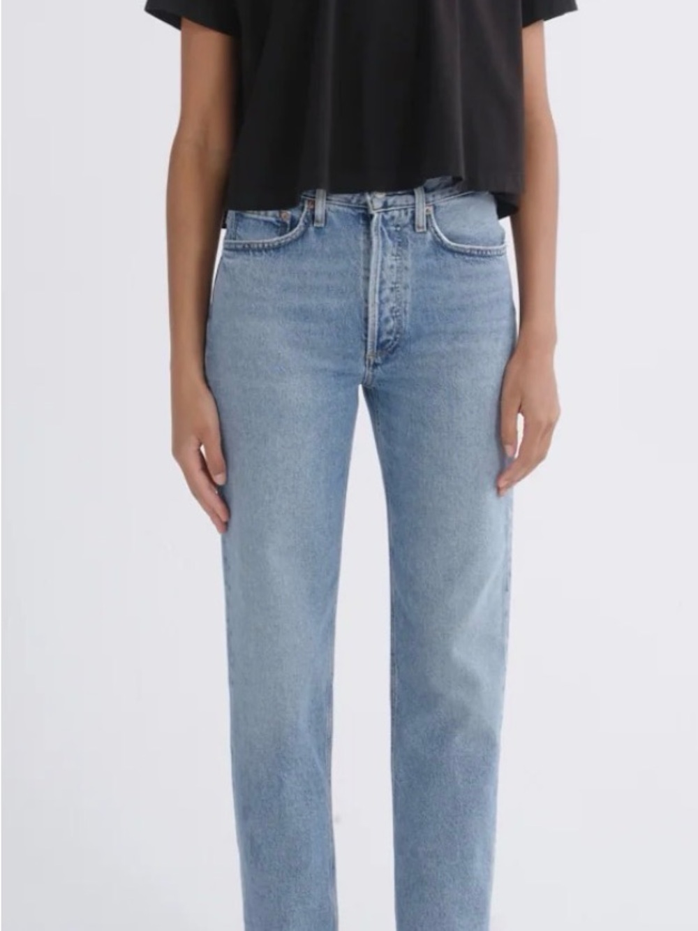 AGOLDE Light Wash High-Rise Straight Jeans